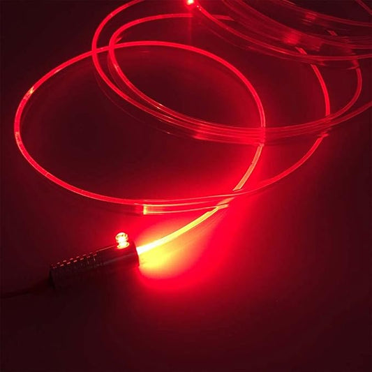 2mm 5meters Car Home LED Ambient Plastic Optic Fiber Light Source Kit Tool Free (12V,Red)