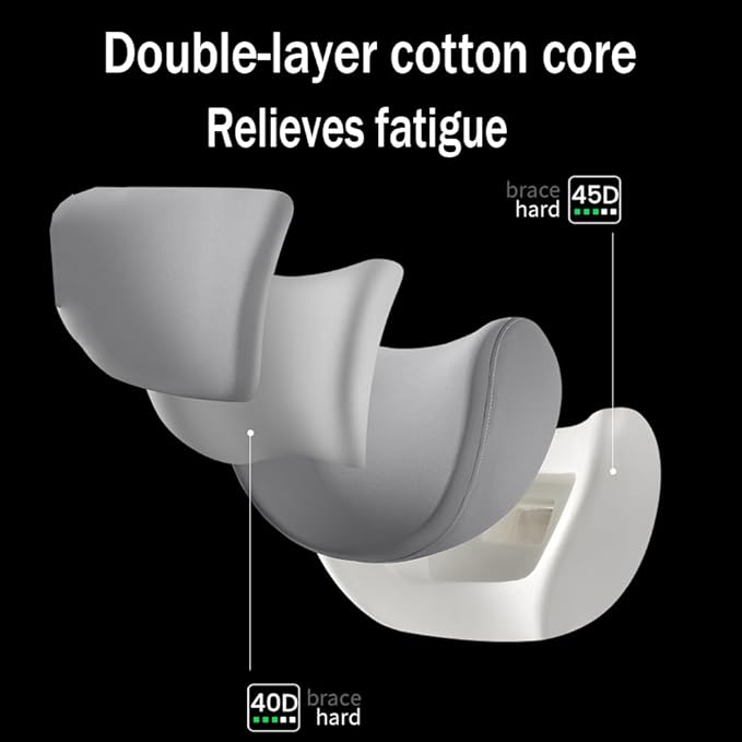 Car Headrest Lumbar Support Cushion for VW Golf VIII VI V IV III II I Mk 8 7 6 5 4 3 R GTE/GTI/GTD/Clubsport 45, Memory Foam Relieve Fatigue Breathable Car Seat Neck Pillow,Grey-Set