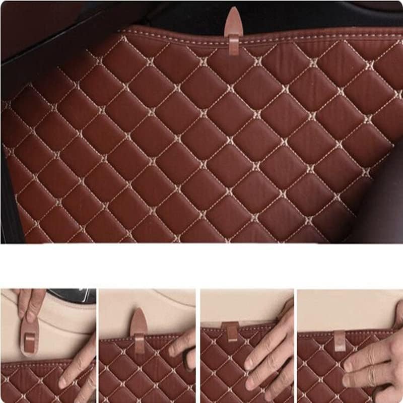 Custom All-Weather Protection Luxury Leather Floor Mats for Cars SUVs Trucks According Anti-Slip Leather Floor mats ﻿ (16,Dark Brown)