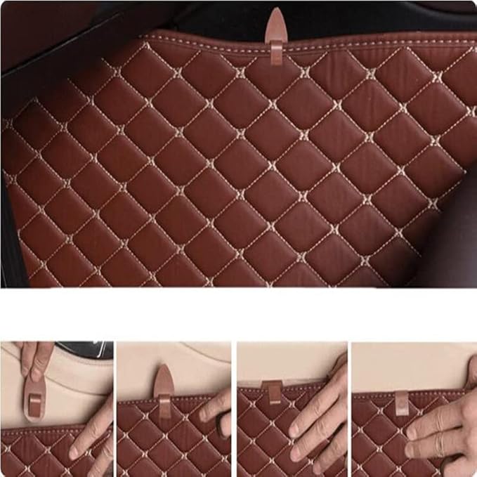 Custom Making Car Floor Mats Compatible with Audi BMW Mercedes-Benz Toyota Lexus Honda Infiniti Nissan Hyundai Kia All Models 2005-2026 (Beige and Purple)