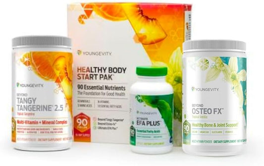 Youngevity Healthy Body Start Pak 2.5 | Complete All-in-One Organic Nutrition | 60+ Minerals, 16 Vitamins, 12 Amino Acids, 6 Essential Fatty Acids | Whole Foods, Pre/Probiotics + Joint Support