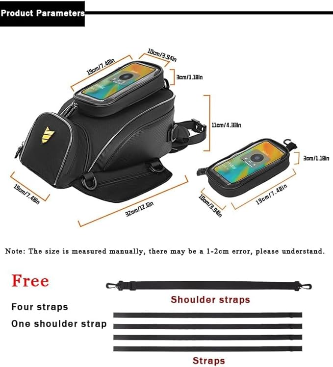 Motorcycle Tank Bag for Honda Rebel CMX300 CMX500 CMX 300 500, Strong Magnetic Waterproof Oxford Black Motorbike Quick Release Pannier Bag