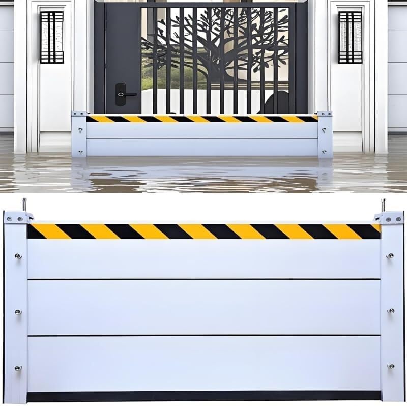 Flood Barriers for Home Exterior,Aluminum Alloy Outdoor Garage Doors Water Barriers for Flooding(H39.4Inch,L12.5FT)