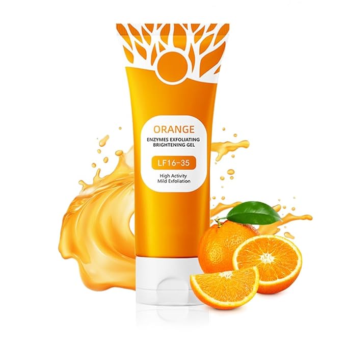 Orange Exfoliating Gel for Face and Body, 2025 New Deep Pore Orange Peeling Scrub, Deep Clean Pores, Remove Blackheads Moisturize Cleansing, Body Exfoliating Gel for All Types Skin (1PCS, 3.52 Fl Oz)