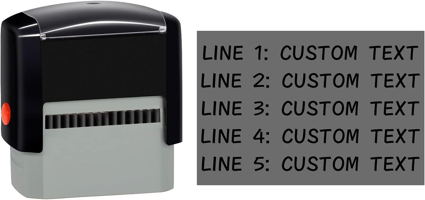 Personalized Stamp (70 x 25mm -5 Lines)- Custom Self Inking Rubber Stamps- Return Custom Address Stamp