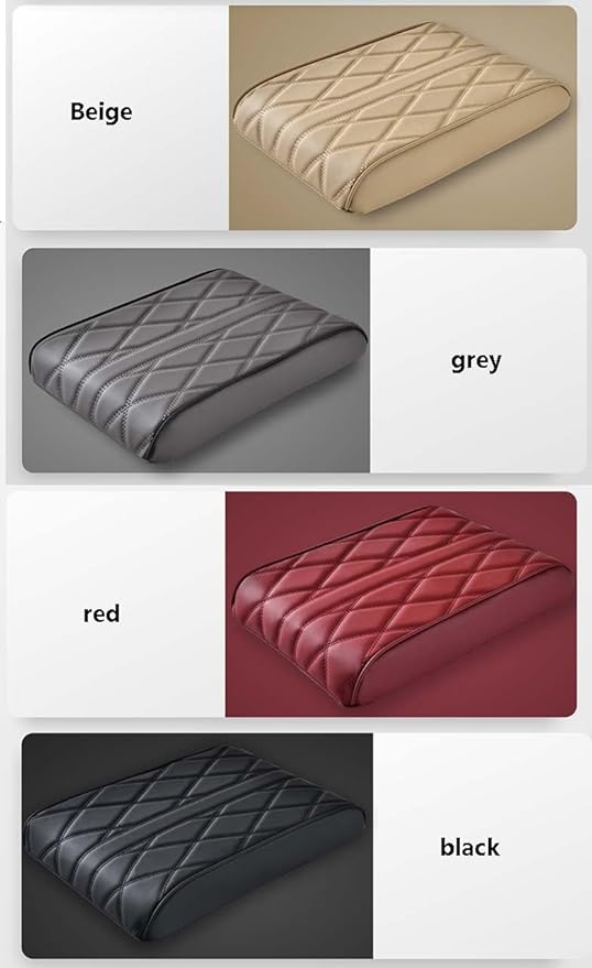 Car Center Console Cover for Infiniti FX35/FX37 2003-2017 S50/S51,Car Armrest Box Cushion,Center Console Cover,Car Armrest Sest Box Cover Protector,Leather Car Armrest Cover Protector,A-Red