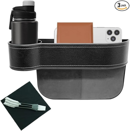Car Seat Gap Filler Organizer 2 Pack - Accessory Tray for Front Seat Console Car Organizer and Storage w/Accessories