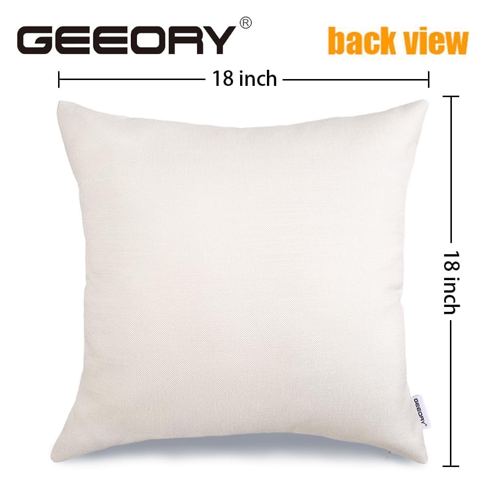 GEEORY Fall Happy Harvest Pumpkin Patch Throw Pillow Covers 18x18 Inch Set of 4, Black Polka Dots Seasonal Autumn Thanksgiving Holiday Decorative Farmhouse Cushion Cases for Home Decoration G664-18