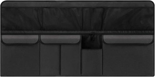Car Trunk Organizer, Space Saving Hanging Automotive Back Seat Organizer Storage Bag with 10 Pocekts, Foldable Vehicle Interior Cargo Organizer Accessories for Car, SUV, Truck, MPV (Black)