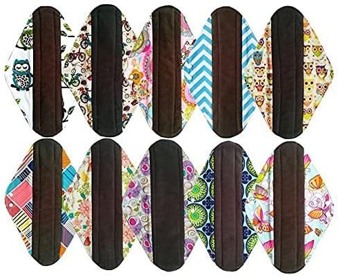 10PCS 14 Inch Overnight Cloth Reusable Washable Menstrual Pads Sanitary Pads