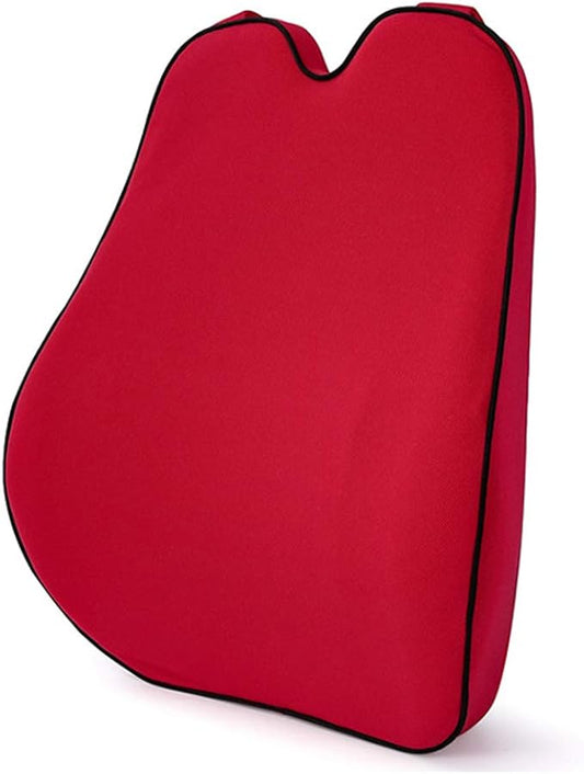 Car Lumbar Support Back Cushion Memory Foam Universal Fit Major Car Seat with Back Pain Relief for Car Office Home 1PCS Red