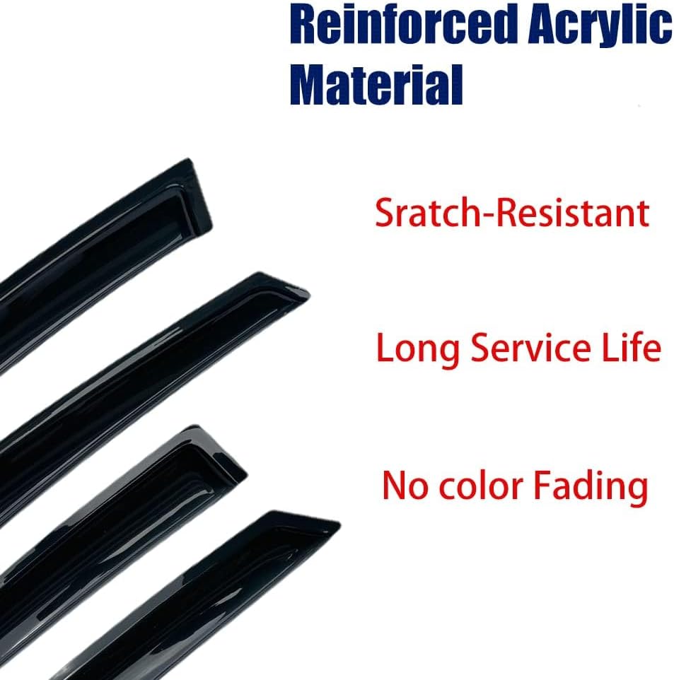 94084 Side Window Wind Deflector,4pc Outside Mount Style Shade Sun Rain Guards Set,Nice Window Visor fit for 2009-2015 Honda Pilot