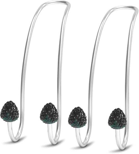 2024 Upgraded Car Headrest Decorations, 2 Pcs Bling Strawberry Shape Purse Hooks, Auto Hangers and Durable Backseat Holder, Storage Universal for SUV Truck Vehicle (Black)