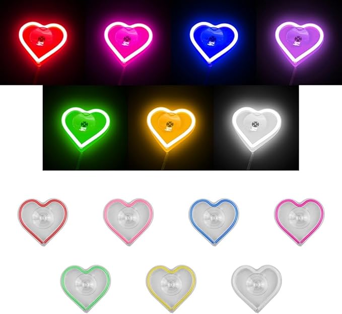 Car LED Ambient Light, Love Heart USB Vehicle Neon Lighting with Remote Control for Triangle or Back Window, Car Interior Accessories for Car, Bedroom, Party (Pink)