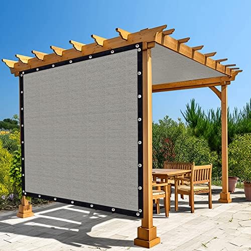Amagenix 90% Shade Fabric 6'X 21' Gray Sun Shade Cloth with Grommets for Pergola Replacement Shade Cover Canopy, Heavy Duty, Cable Zip Ties Included (We Customized)