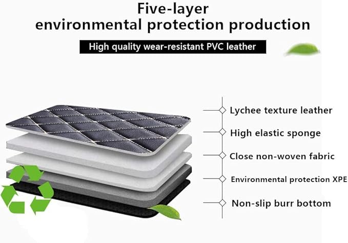 Custom Fit Car Floor Mats - Full Coverage Automotive Leather Floor Liners for Most Vehicles by MingyunSM (red & Black)