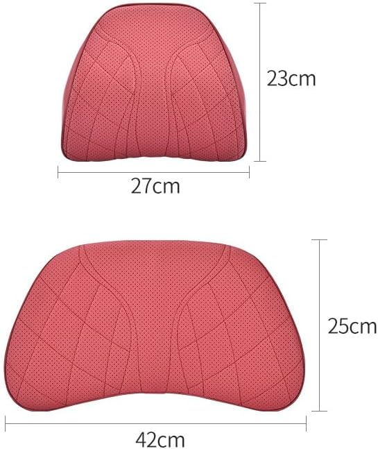 for Chevy Silverado 2007 2008 2009 2010 2011 2012 2013 Leather Car Seat Headrest Lumbar Cushion, Lumbar Support Pillow for Car,for Driving Traveling Relieving Neck Fatigue,3-B Black