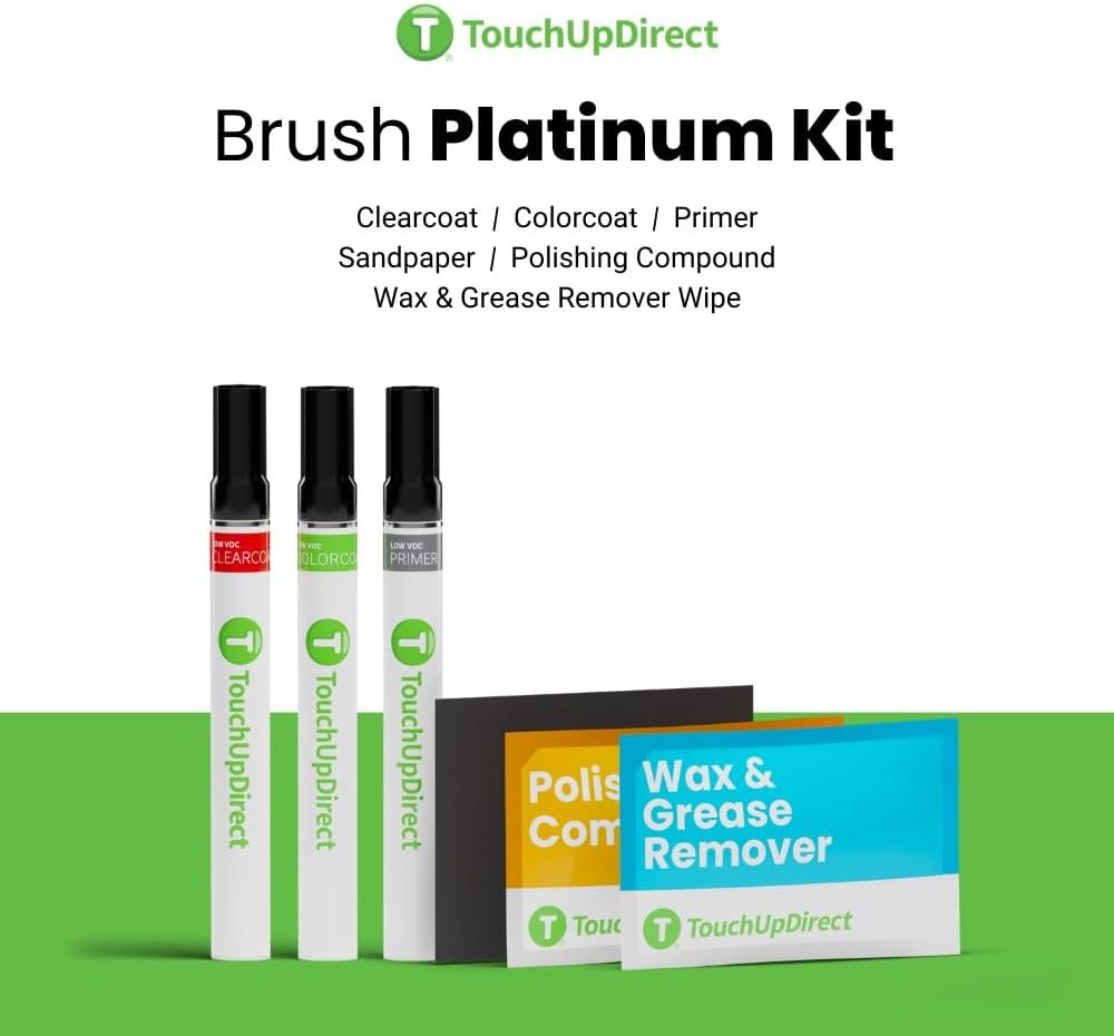 TouchUpDirect 8R5 Blue Mirage Metallic Compatible with Toyota Exact Match Touch Up Paint Brush - Platinum Kit