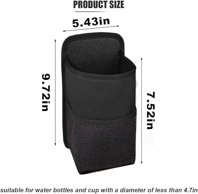 2-in-1 Large Cup Holder, 80 oz Multifunctional Car Seat Side Organizer, Hanging Water Bottle Holder Bag, Car Stuff Holder with Mesh Pocket for Phone & Drink, Suitable for Car SUV Truck (2 PCS)