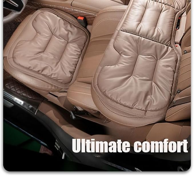 2026 New Skin-Friendly & Dirt-Repellent Leather Seat Cushions, Ergonomic Memory Foam Lumbar Support, Non-Slip Breathable Cover, Removable Washable, Ideal for Drivers & Office Long Sitting (brown)