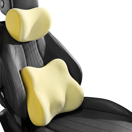 Car Headrest Pillow & Lumbar for BMW 3er Compact (E36) 316g 316i 318tds 318ti 323i 1994-2000, Car Seat Neck Pillow Back Support, Breathable All-Season Automotive Seat Cushions, 2PCS