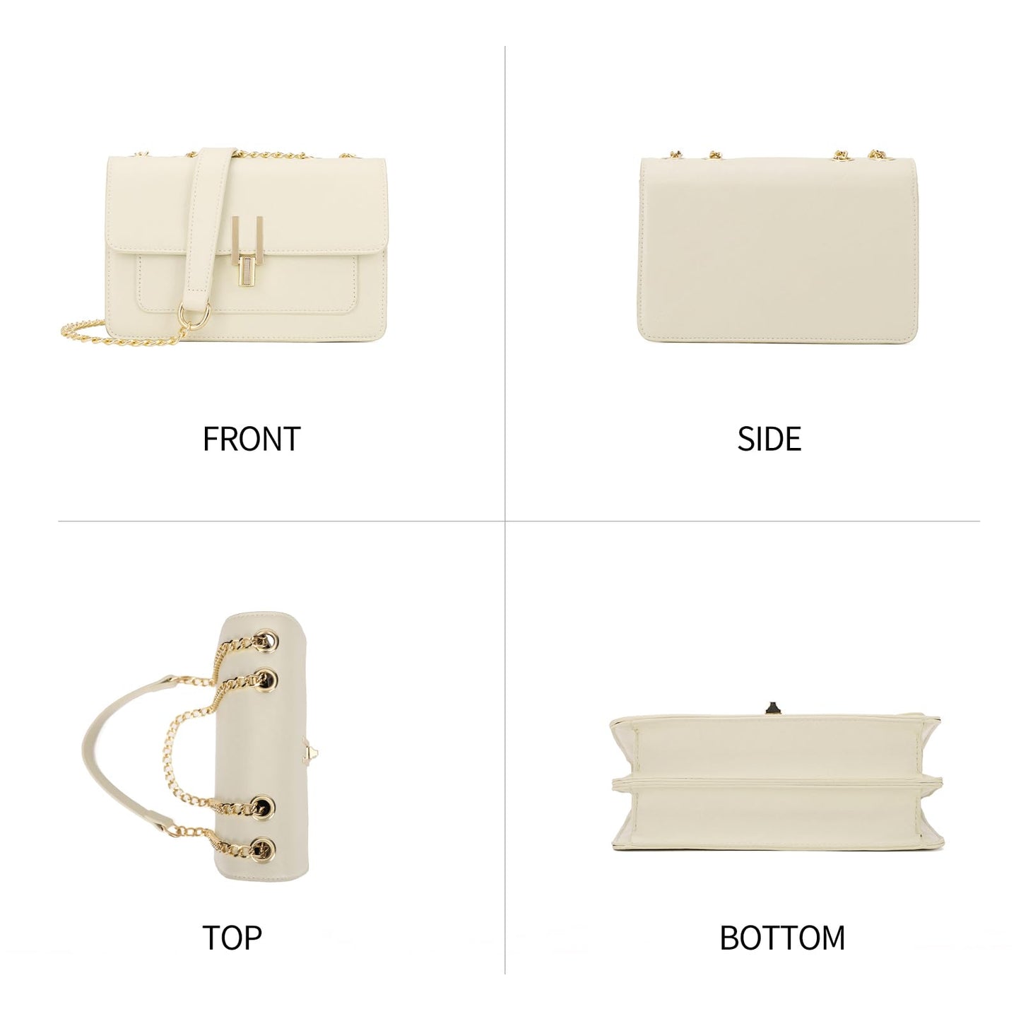 KL928 Crossbody Purses for Women Shoulder Bag Designer Satchel Handbag (Off-white)