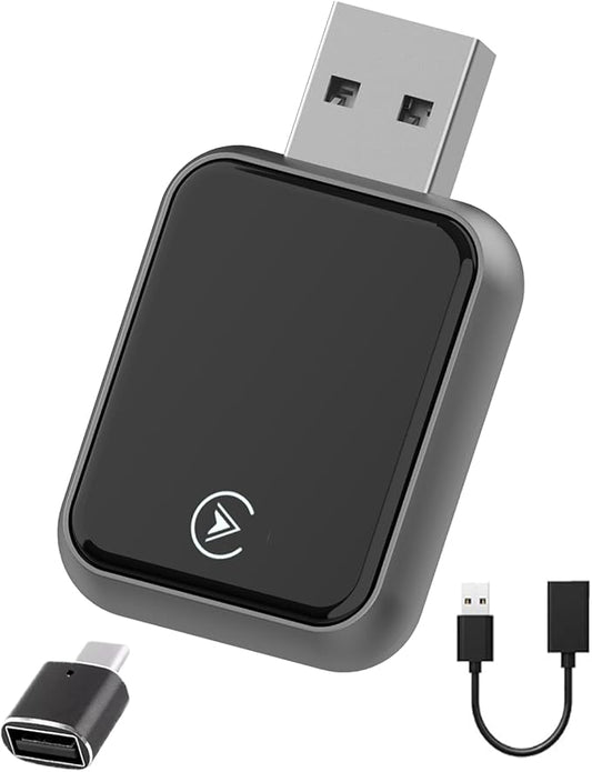 2026 Upgraded USB Wireless CarPlay Adapter for iPhone, Bluetooth 5.8 and Wi-Fi 6, Automatic & Zero-Delay Connection, Android auto Carplay Wireless Adapter for Android and iOS Systems. (Dark Gray)