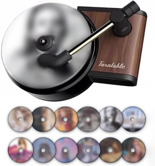 Car Air Freshener Record Player Car Vent Clip Air Diffuser with 12pcs Refill Pads Aromatherapy Tablets for Fans Gift, Music Lovers Gifts