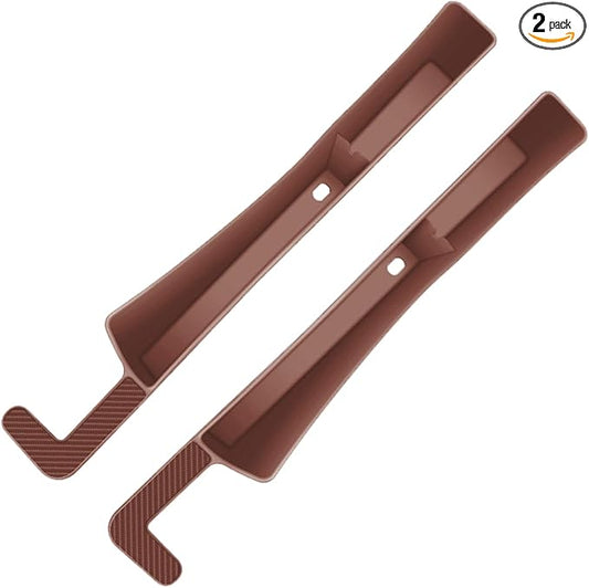 2PCS Car Seat Gap Filler, Automotive Seat Organizer Fill The Gap Between Seat and Console, Universal Car Storage Box Inserts Fill The Gap Between Seat &Console for Coins Wallets Keys (Brown)