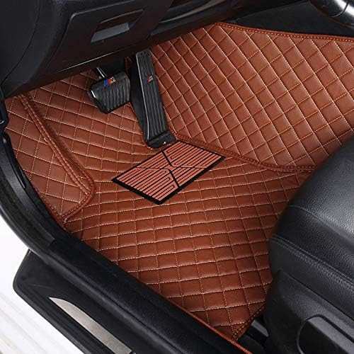 Custom Floor Mats for Cars fit 95% Sedan SUV Sports Car Full Coverage All Weather Men Women Pads Protection Non-Slip Leather Floor Liners (red Horizontal Stripes)