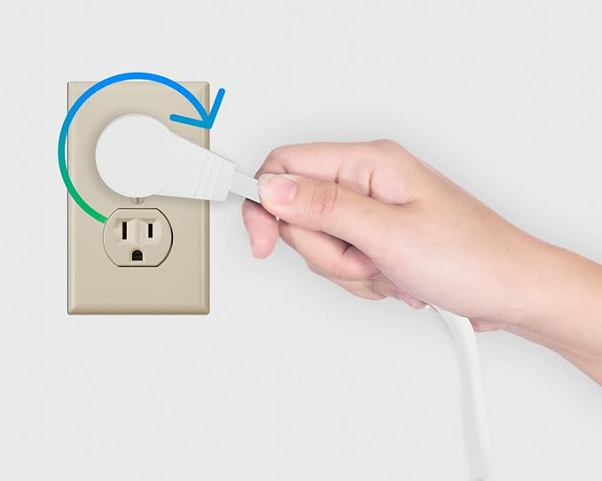 Maximm Monitor Computer Power Cord 10 Ft Flat Plug 360° Rotating PC Cable 3