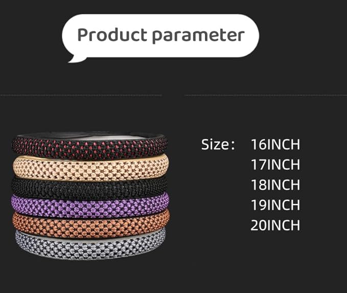 15“16”17“ 18”19“20 Inch Ice Silk Ventilation Multi-Style Comfy Grip Steering Wheel Cover for Truck, Bus, Big Rig Trucker,SUV， Anti-Slip Design 16-20 Inch (Brown, 20 inch)