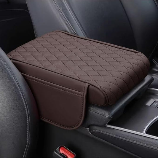 Car Armrest Pad for BMW X3 G01 F25 E83 2003-2019 2020 2021 2022 2023 2024 Leather Armrest Box Mat Center Console Cushion Pad Universal Armrest Seat Box Cover Protector,Brown