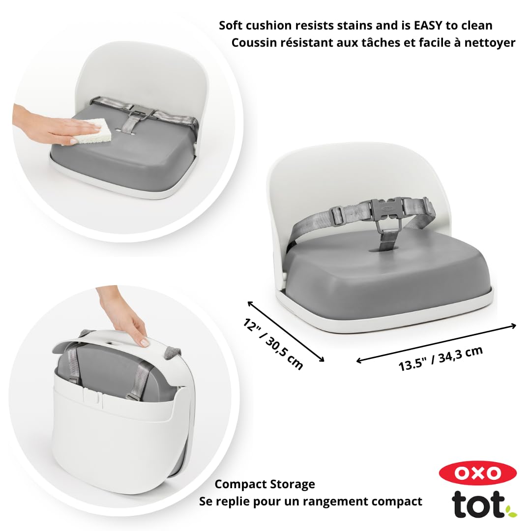 OXO Tot Perch Booster Seat with Straps, Gray
