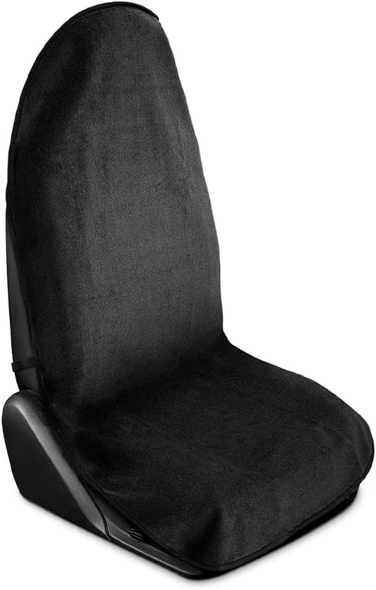 Car Towel Seat Cover, Performance Microfiber Washable Non Slip Vehicle Front Seat Covers, Sweatproof Automotive Interior Chair Protectors, Universal for SUV Automobile Truck (Black)