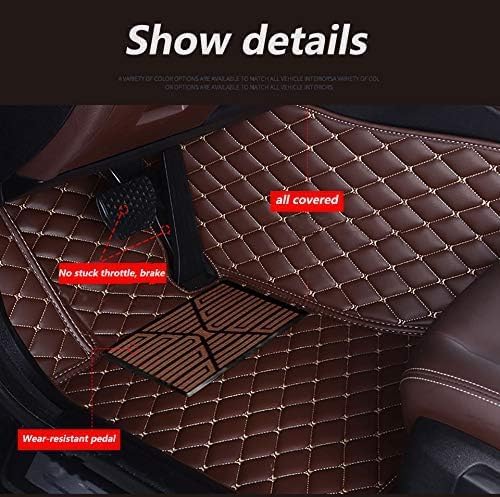 Custom Floor Mats for Cars，Luxury Full Coverage All Weather Car Floor Mats，Leather Car Mat Set ， Floor Mats for 99% of Cars, Trucks & SUVs (Black Purple)