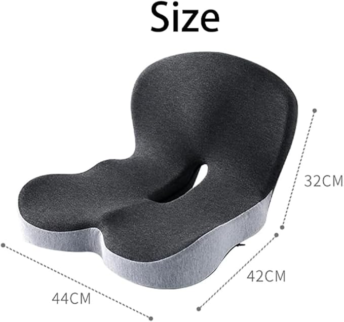 L-Shaped Memory Foam Seat Cushion with Lumbar Support-Ergonomic Car & Office Chair Cushion for Sciatica, Coccyx & Back Pain Relief Supports Hips & Back for Drivers & Long Sitting (Blue)