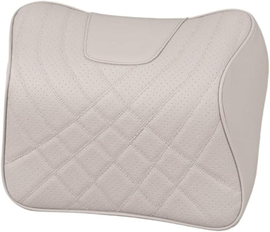 Car Pillow Car Headrest Pillow Set Sewing Leather Lumbar Waist Support Memory Foam Fit for Seat Neck Protctive Cushion Accessories Car Neck Pillow(C)