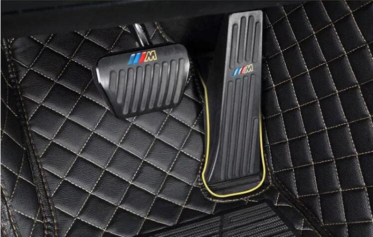 Custom All-Weather Protection Leather Car Floor Mats for Cars Sedan SUV Sports Car Waterproof Floor Mat (Black Red)