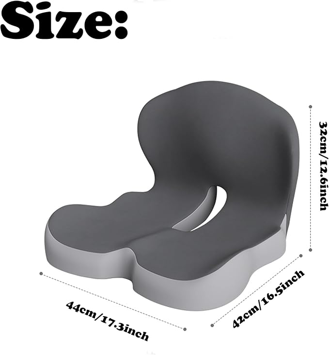 Back and Seat Cushion, Car Seat Cushion for Cars with Lumbar Support,Seat Cushion for Truck Driver, Ergonomic Memory Foam Non Slip Seat Skin with Back Support for Office Chair, Car Seat (B Type)