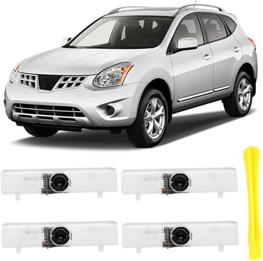 4PCS Car Door Light Logo Compatible for Altima Maxima Armada Pathfinder Titan Quest Terra Accessories Projector Ultra-Brights Led Puddle Non-Fading Upgraded 3D Ghost Shadow Light