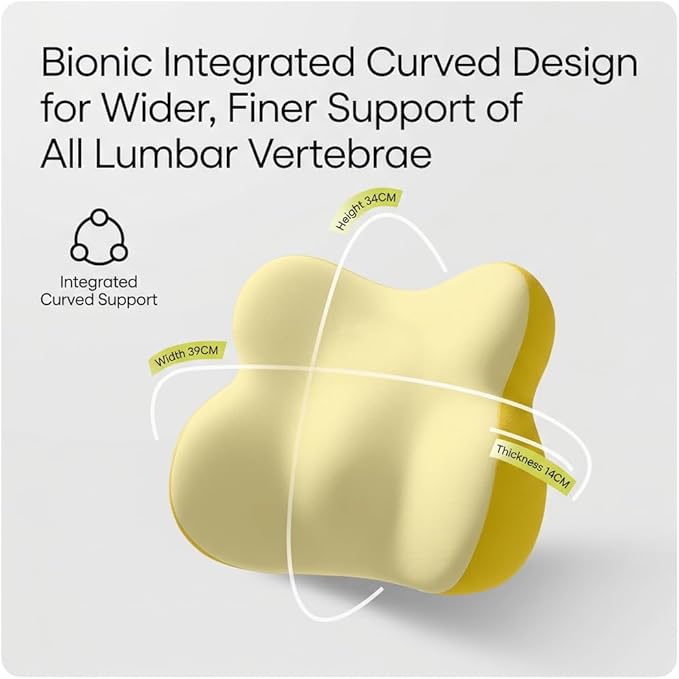 Car Headrest Pillow & Lumbar for Audi A1 Sportback 2010-2015, Car Seat Neck Pillow Back Support, Breathable All-Season Automotive Seat Cushions, 2PCS,D Dual Yellow