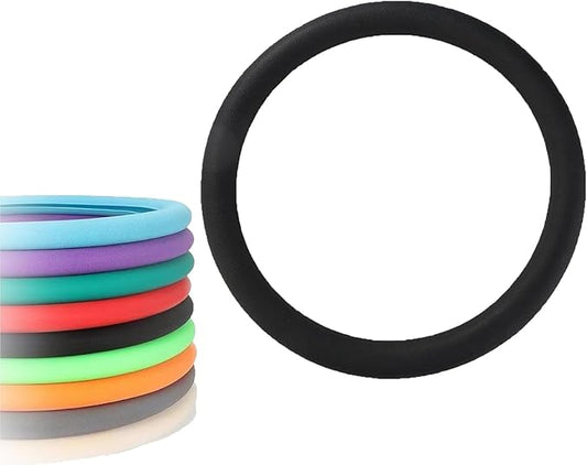 Car Steering Wheel Protective Cover, Silicone Steering Wheel Cover Grip, Cool Non-Slip Thin Steering Wheel Protector, Stretchy, Silent, Fits 13/14/15/16 inch Wheels (Black)