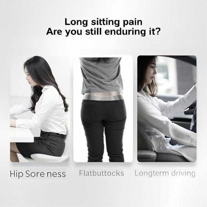 L-Shaped Memory Foam Seat Cushion with Lumbar Support-Ergonomic Car & Office Chair Cushion for Sciatica, Coccyx & Back Pain Relief Supports Hips & Back for Drivers & Long Sitting (Blue)