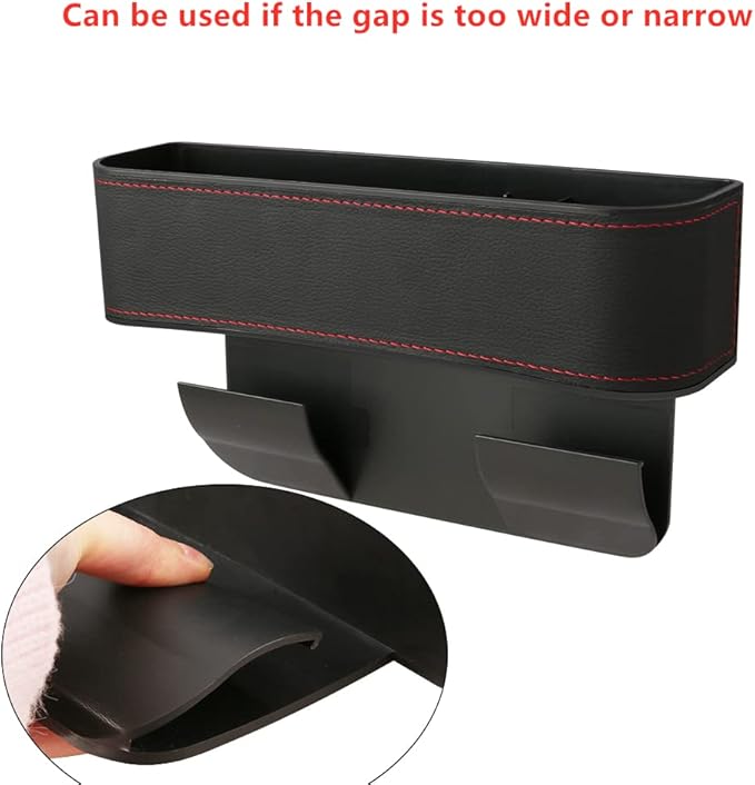 JEYODA Car Seat Gap Filler Organizer, Car Organizer Front Seat, Pack Auto Console Side Storage Box with Cup Holders，Car Organizers and Storage for Holding Phone, Sunglasses, Wallet 1PC (black)
