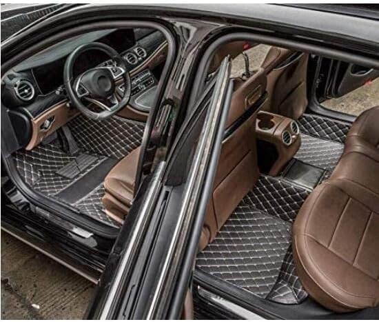 Custom Car Floor Mat Compatible with 97% Car Models Luxury Leather All Weather Waterproof Anti-Skid Full Coverage Car Mats (Purple)