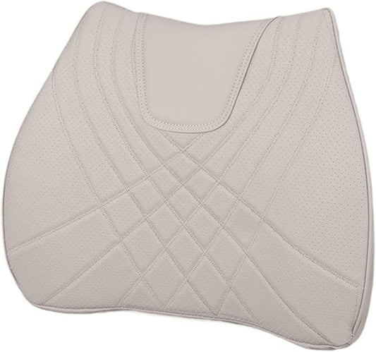 Car Pillow Car Headrest Pillow Set Sewing Leather Lumbar Waist Support Memory Foam Fit for Seat Neck Protctive Cushion Accessories Car Neck Pillow(F)