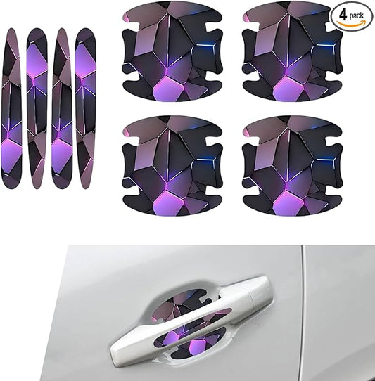 8 PCS Car Door Handle Scratch Protectors, Scratch-Proof Door Cup Protectors, Automotive Door Handle Paint Protective Film, Universal for Most Cars (Style 3)