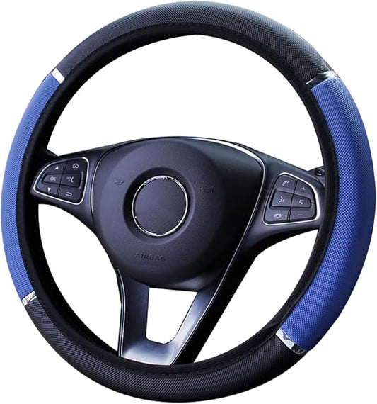 Car Steering Wheel Cover, Non-Slip, Elastic, Steering Wheel Cover for Men and Women, Universal Fit 15 Inches Cars, Vehicles, SUVs (Blue)