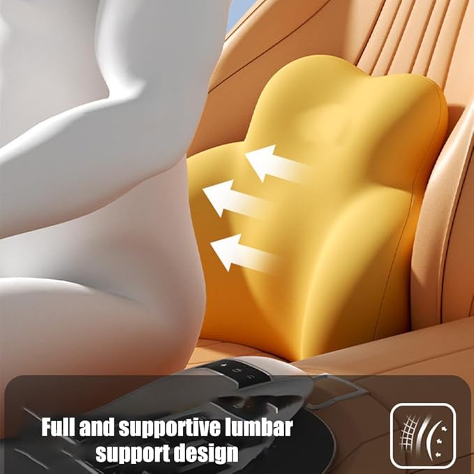 Car Lumbar Support Pillow for Mercedes-Benz EQE SUV 2023 2024 2025 2026 Memory Foam Back Support Cushion Breathable Car Seat Lumbar Pad Accessories,Grey
